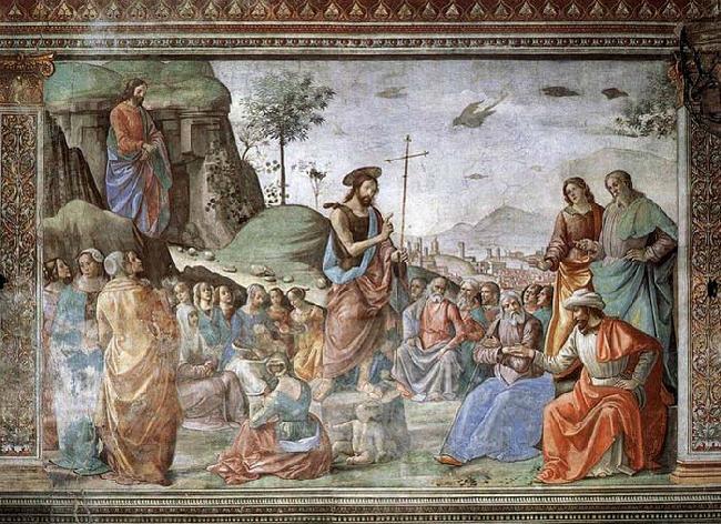 GHIRLANDAIO, Domenico Preaching of St John the Baptist china oil painting image